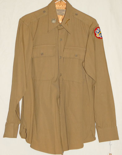 WW II Army Officer Khaki Shirt with "Western Pacific Forces" Patch