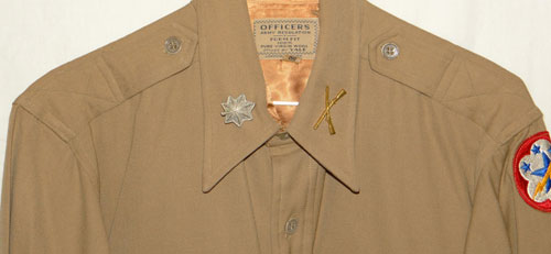 WW II Army Officer Khaki Shirt with "Western Pacific Forces" Patch