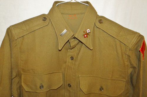 WW II Army Officer OD Wool Shirt with 5th Infantry Patch