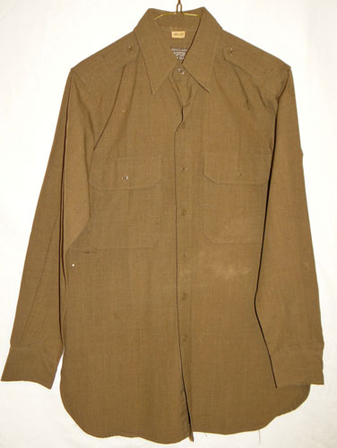 WW II U.S. Army Officer OD Wool Shirt