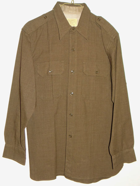 WW II U.S. Army Officer OD Wool Shirt WW II U.S. Army Officer OD Wool Shirt