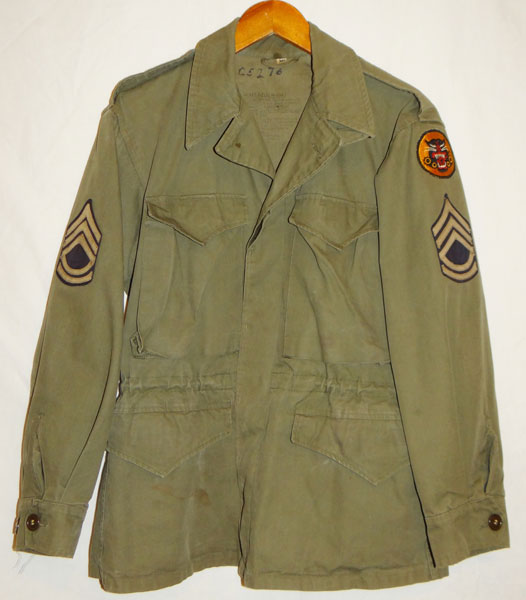 WW II U.S. Army M43 Field Jacket with Tank Destroyer Unit Patch with Sgt. Chevrons WW II U.S. Army M43 Field Jacket with Tank Destroyer Unit Patch with Sgt. Chevrons