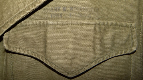 NAMED WW II U.S. Army M43 Field Jacket