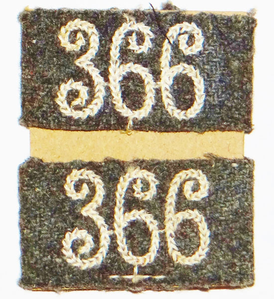 Army 366th Infantry Regt. Shoulder Board Slip Tabs