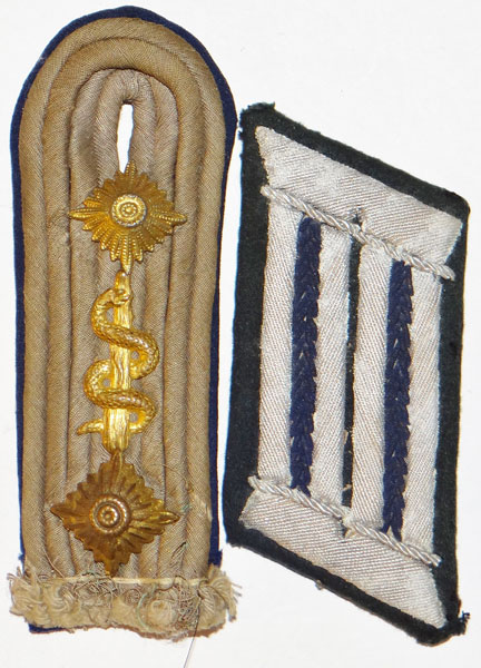 Army Medical Hauptmann Collar Tab and Shoulder Board Set Army Medical Hauptmann Collar Tab and Shoulder Board Set