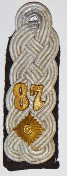 Army 87th Pz Pioneer Battalion Oberstleutnant Dress Shoulder Board