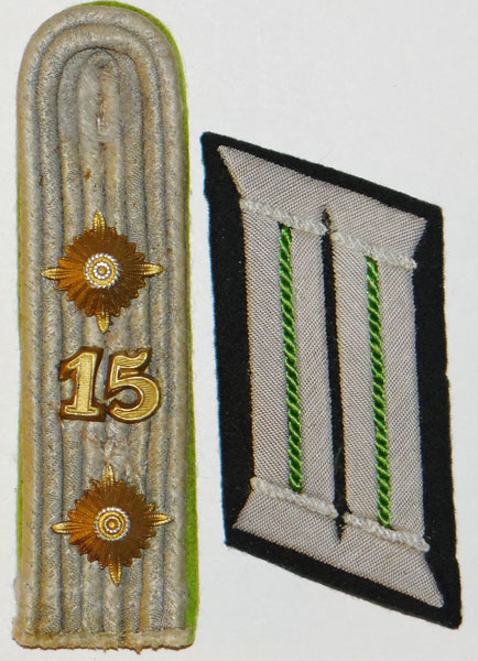 Army Hauptmann 15th Panzer Grenadier Regt. Collar Tab & Shoulder Board SET Army Hauptmann 15th Panzer Grenadier Regt. Collar Tab & Shoulder Board SET