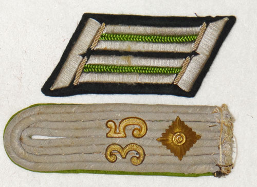 Army 35th Pz. Gr. Regt. 25th Pz. Gr. Div. Oberleutnant Collar Tab & Shoulder Board Set