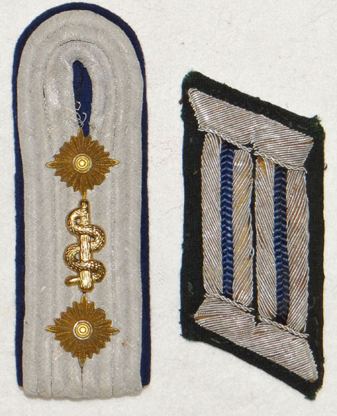 Army Medical Troops Hauptmann Collar Tab & Shoulder Board Set