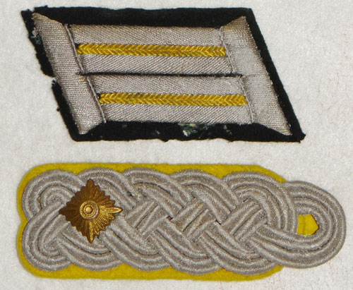 Army Obersleutnant of Signal Troops Collar Tab & Shoulder Board Set