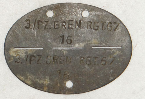 WWII Army "I.D." Tag