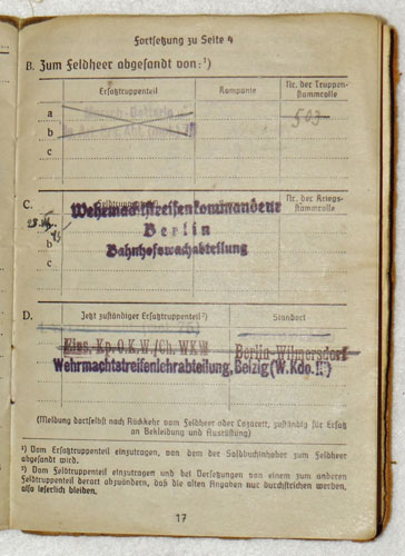 Army Soldbuch for NCO