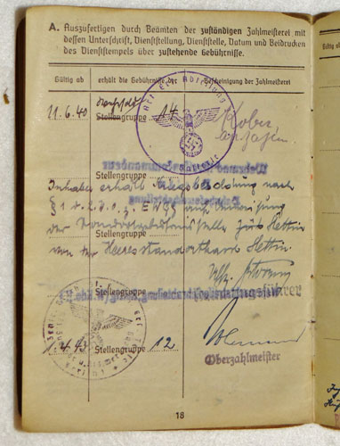 Army Soldbuch for NCO