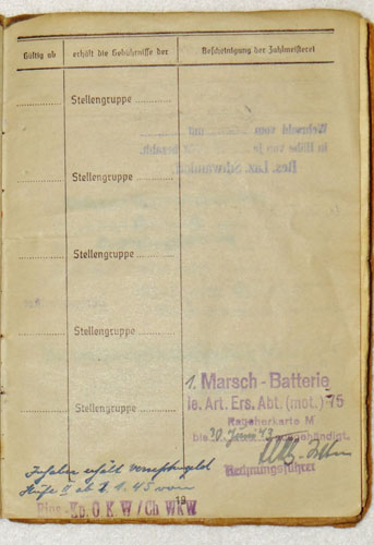 Army Soldbuch for NCO