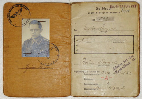 Army Soldbuch for NCO