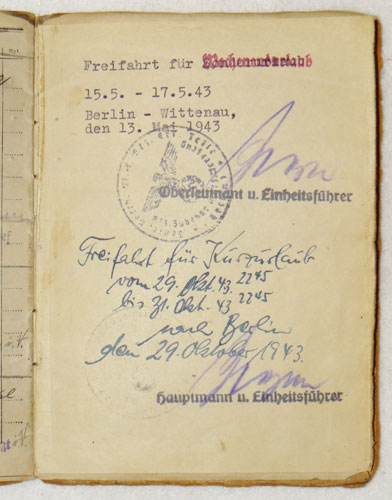 Army Soldbuch for NCO