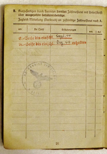 Army Soldbuch for NCO