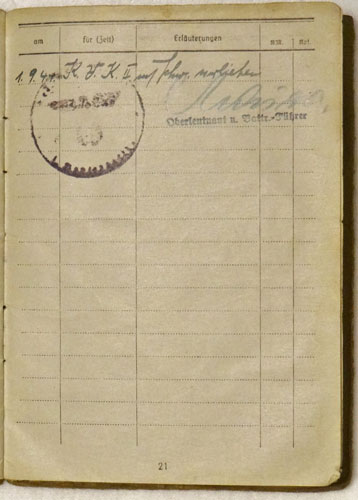 Army Soldbuch for NCO