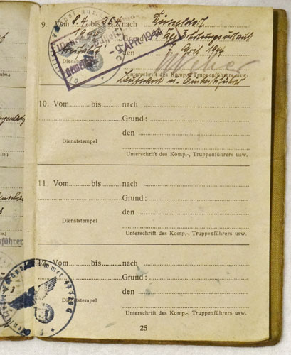 Army Soldbuch for NCO