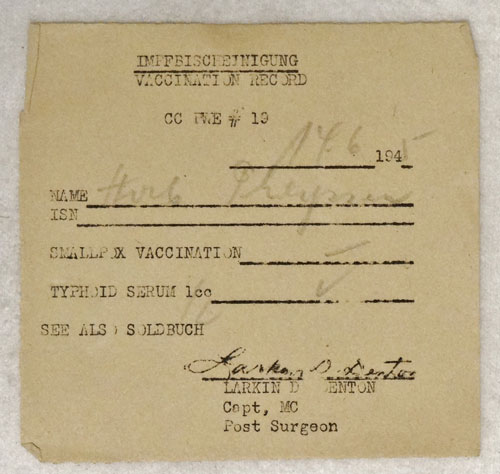 Army Soldbuch for NCO