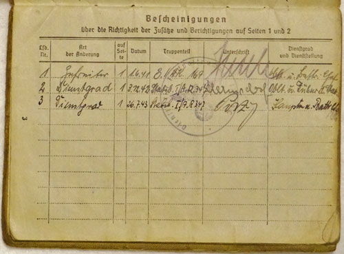 Army Soldbuch for NCO