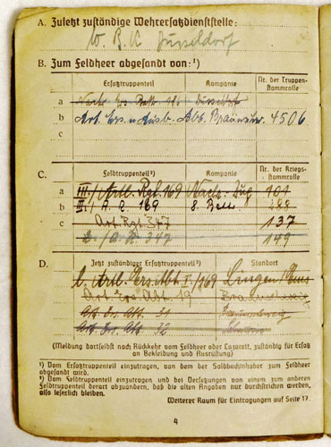 Army Soldbuch for NCO