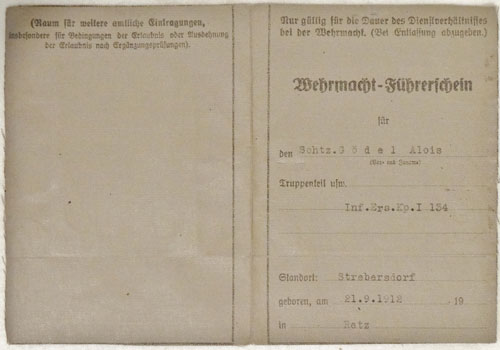 Army Armed Forces Driving Permit