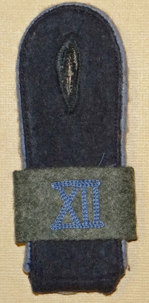 Army "XII" Wehrkreis Transport Troops Enlisted Shoulder Board