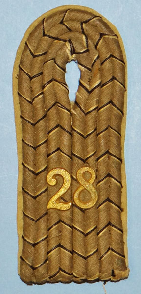 WW I German Leutnant 28th Infantry Regt. Shoulder Board WW I German Leutnant 28th Infantry Regt. Shoulder Board