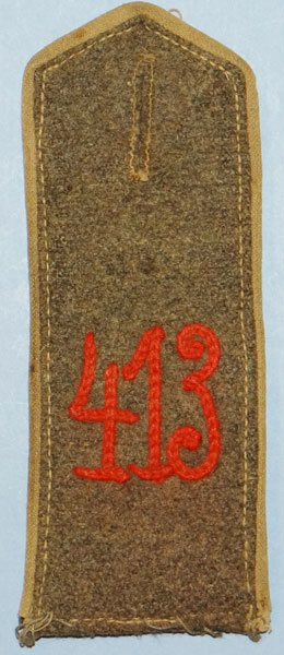 WW I German 413th Regt. Enlisted Shoulder Board WW I German 413th Regt. Enlisted Shoulder Board