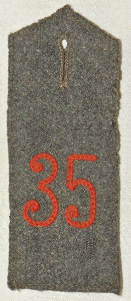 WW I 35th Regt German Army Shoulder Board WW I 35th Regt German Army Shoulder Board