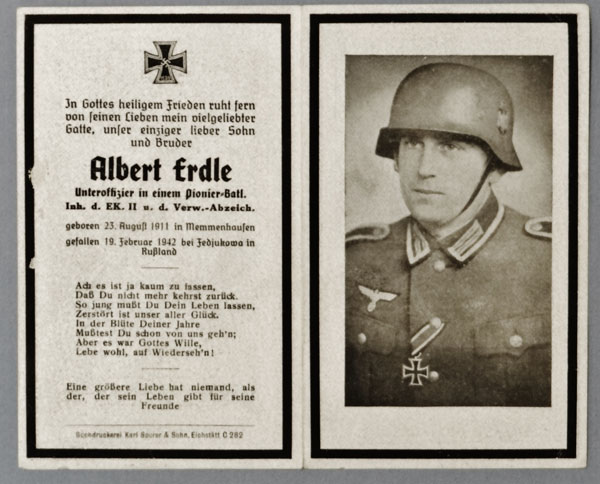 Army Remembrance Card for "Albert Erdle" Army Remembrance Card for "Albert Erdle"