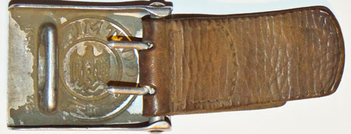 Army NCO/EM Aluminum Buckle with 1938 Dated Leather Tab