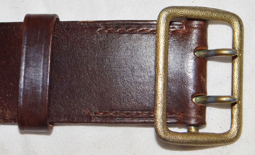 SA Brown Leather Belt with Gold Open Claw Buckle