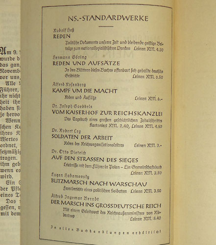 1940 Edition of "Mein Kampf" by Adolf Hitler