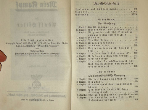 1940 Edition of "Mein Kampf" by Adolf Hitler