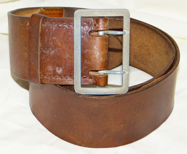 Luftwaffe Officers Brown Leather Belt with Open Claw Buckle