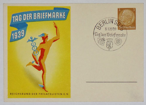 "TWO" Different 1939 "Tag Der Briefmarke" Post Cards