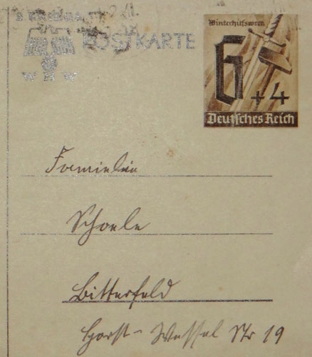 German WHW 1940 Postcard