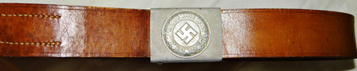 Police "Gendarmerie" NCO/EM Brown Leather Belt & Buckle