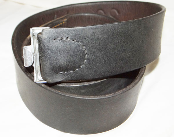 SS Marked NCO/EM Black Leather Belt SS Marked NCO/EM Black Leather Belt