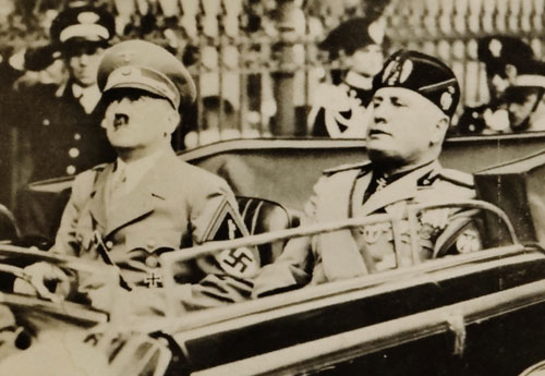 Hitler & Mussolini Postcard by Hoffman