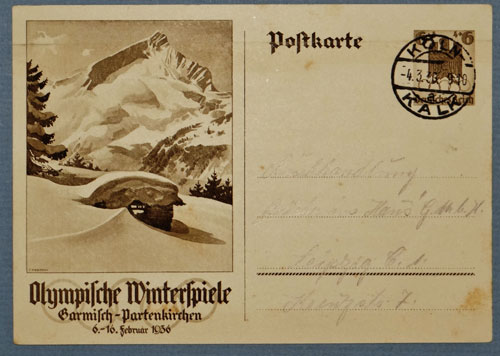 1936 Olympic Winter Games Postcard