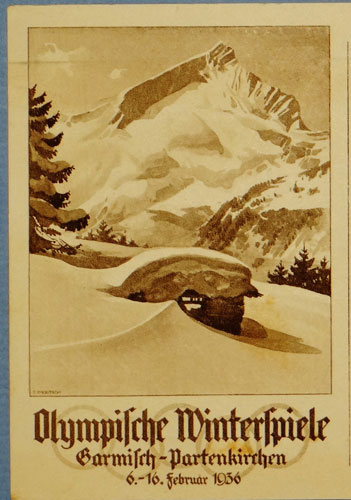 1936 Olympic Winter Games Postcard