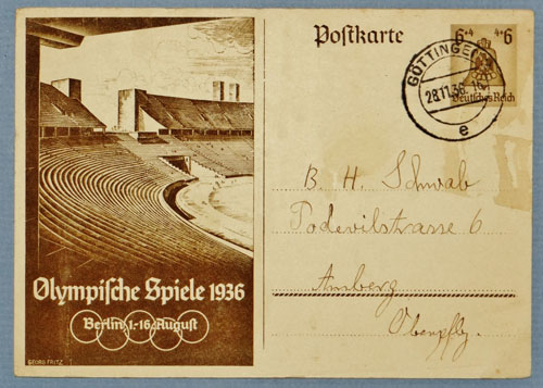 1936 Berlin Olympic Games in Berlin Postcard