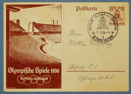 1936 Berlin Olympic Games in Berlin Postcard