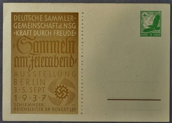 1937 Postcard Commemorating the Exhibition “Sammeln am Feierabend” (Collecting on Leisure Time)