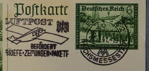 1941 Postcard Honoring the German Postal Employees Union
