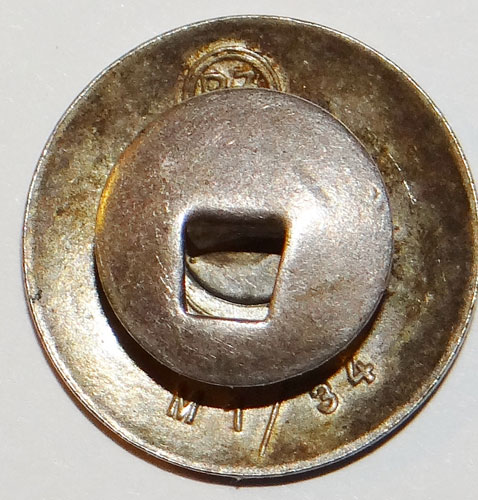 Lapel Type Enamel N.S.D.A.P. Party Badge "RZM M1/34" Marked