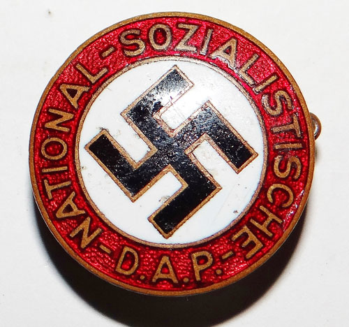"GES. GESCH." Marked NSDAP Enamel Party Badge